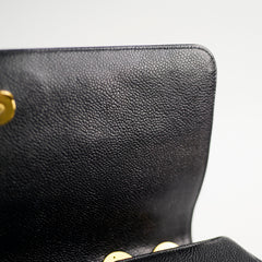 Chanel Vintage Jumbo Single Flap Diagonal Quilted Caviar Black