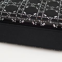 Christian Dior Mini Lady Dior Satin with Crystal Embellishment Black