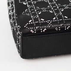 Christian Dior Mini Lady Dior Satin with Crystal Embellishment Black
