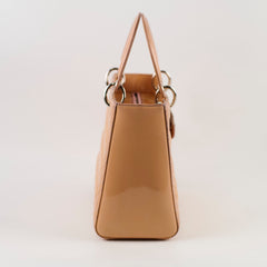 Christian Dior Medium Lady Dior Patent Beige