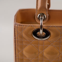 Christian Dior Medium Lady Dior Patent Beige