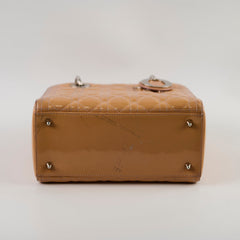 Christian Dior Medium Lady Dior Patent Beige