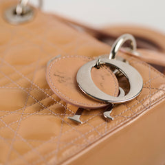 Christian Dior Medium Lady Dior Patent Beige