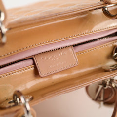 Christian Dior Medium Lady Dior Patent Beige