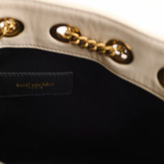 Saint Laurent Mini Joy Matelasse Leather Bucket Bag Cream