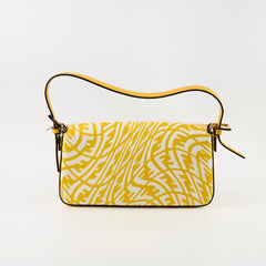 Fendi Baguette Vertigo Shoulder Bag Yellow/White