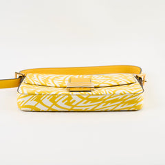 Fendi Baguette Vertigo Shoulder Bag Yellow/White