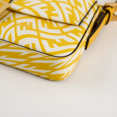 Fendi Baguette Vertigo Shoulder Bag Yellow/White