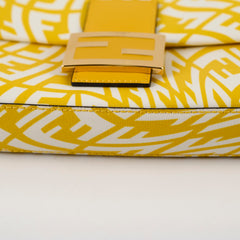 Fendi Baguette Vertigo Shoulder Bag Yellow/White