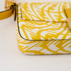 Fendi Baguette Vertigo Shoulder Bag Yellow/White