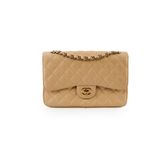Chanel Double Flap Jumbo Caviar Beige Clair GHW 14 Series