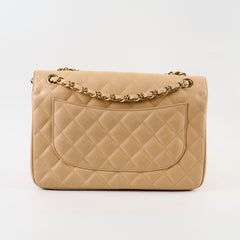 Chanel Double Flap Jumbo Caviar Beige Clair GHW 14 Series