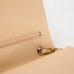 Chanel Double Flap Jumbo Caviar Beige Clair GHW 14 Series