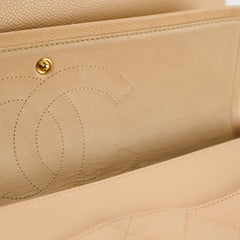 Chanel Double Flap Jumbo Caviar Beige Clair GHW 14 Series