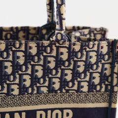 Christian Dior Medium Book Tote Oblique Navy