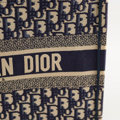 Christian Dior Medium Book Tote Oblique Navy