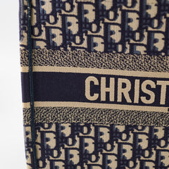 Christian Dior Medium Book Tote Oblique Navy