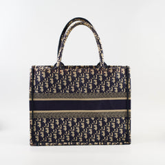 Christian Dior Medium Book Tote Oblique Navy