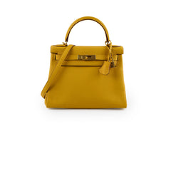 Hermes Kelly 28 Togo Leather Jaune Ambre GHW Y stamp