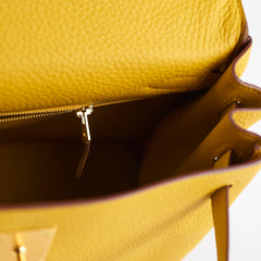 Hermes Kelly 28 Togo Leather Jaune Ambre GHW Y stamp