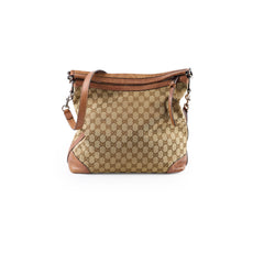 Gucci GG Canvas Hobo Shoulder Bag Brown