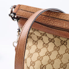 Gucci GG Canvas Hobo Shoulder Bag Brown