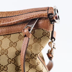 Gucci GG Canvas Hobo Shoulder Bag Brown