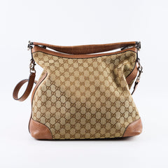 Gucci GG Canvas Hobo Shoulder Bag Brown