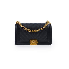 Chanel Old Medium Boy Grey Microchip