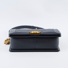 Chanel Old Medium Boy Grey Microchip