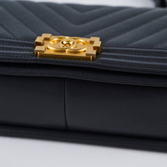 Chanel Old Medium Boy Grey Microchip