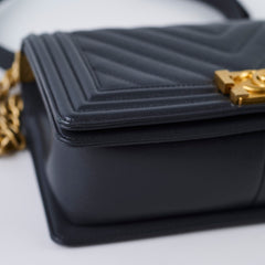 Chanel Old Medium Boy Grey Microchip