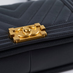 Chanel Old Medium Boy Grey Microchip