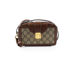 Gucci GG Surpreme Mini Clasp Bag Brown