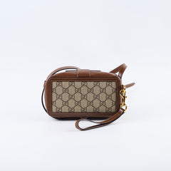 Gucci GG Surpreme Mini Clasp Bag Brown
