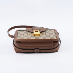 Gucci GG Surpreme Mini Clasp Bag Brown