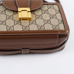 Gucci GG Surpreme Mini Clasp Bag Brown