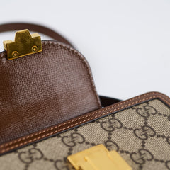 Gucci GG Surpreme Mini Clasp Bag Brown