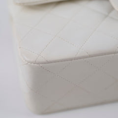 Chanel 24k Vintage Small Classic Flap Lambskin White