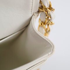 Chanel 24k Vintage Small Classic Flap Lambskin White