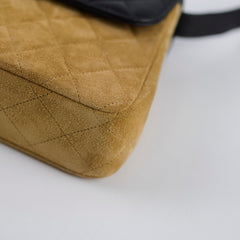 Chanel 25A Suede Mini Crossbody Black/Camel (Microchipped)
