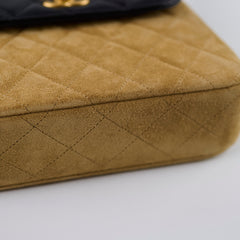 Chanel 25A Suede Mini Crossbody Black/Camel (Microchipped)