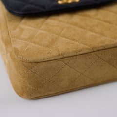 Chanel 25A Suede Mini Crossbody Black/Camel (Microchipped)