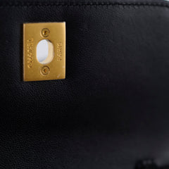 Chanel 25A Suede Mini Crossbody Black/Camel (Microchipped)