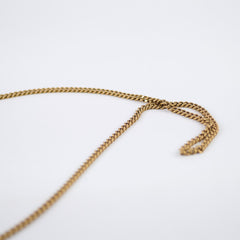 Saint Laurent Cassandra Chain Wallet Grain de Poudre Beige