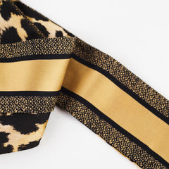 Christian Dior Mizza Mitzah Scarf Beige and Black Silk Twilly