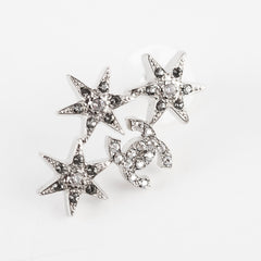 Chanel Triple Stars Cluster Stud Earrings