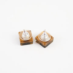 Chanel Amber Square CC Logo Earrings
