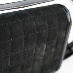 Saint Laurent Solferino Small Suede/Patent Black