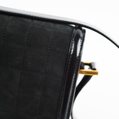 Saint Laurent Solferino Small Suede/Patent Black